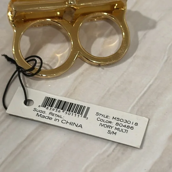 Marc Jacobs Ring Double Finger Gemstone Ring NWT - Picture 8 of 9